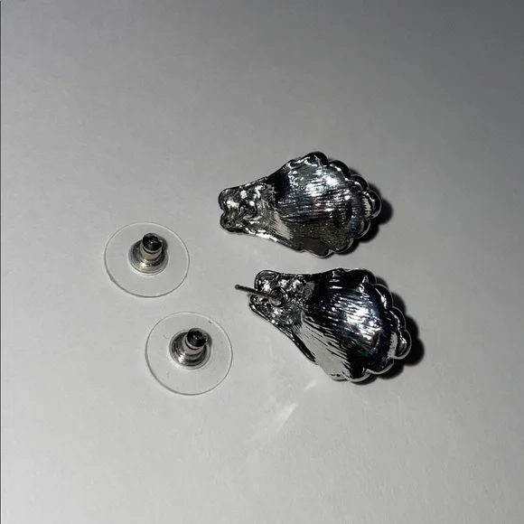 Vintage Elegant Blue Cabochon stone Silver Earrings. - Picture 4 of 4